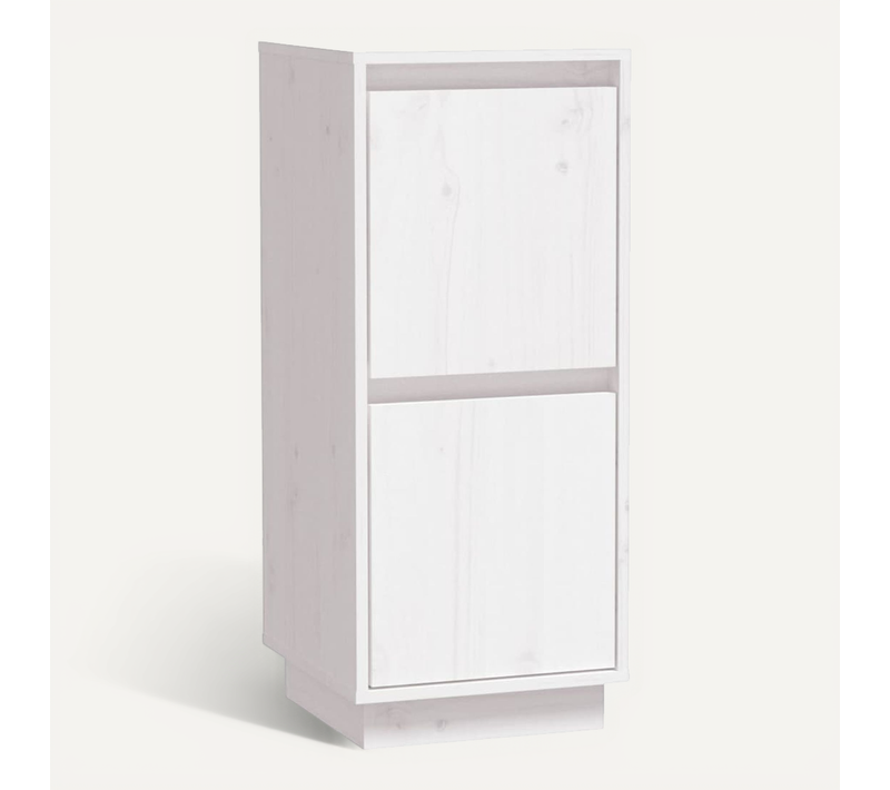Buffet Blanc 31,5x34x75 Cm Bois Massif De Pin