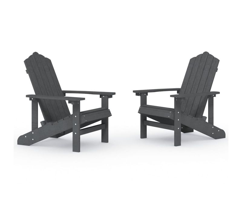 Chaises De Jardin Adirondack Lot De 2 Pehd Anthracite