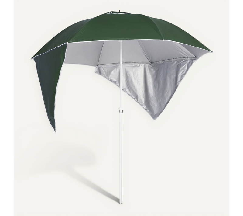 Parasol De Plage Avec Parois Latérales Vert 215 Cm