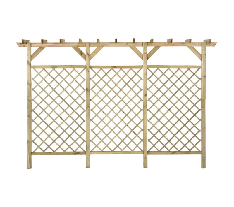 Clôture Treillis De Jardin 300x50x200 Cm Pin Imprégné Avec Dessus Pergola