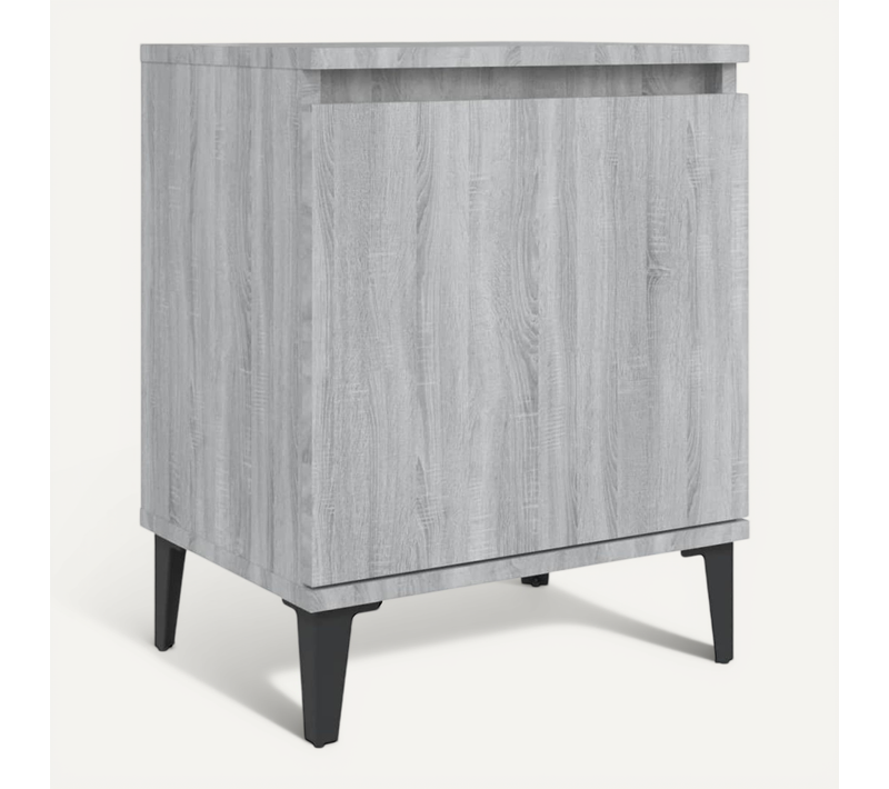 Table De Chevet Avec Pieds En Métal Sonoma Gris 40x30x50 Cm