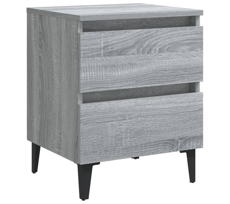 Table De Chevet Avec Pieds En Métal Sonoma Gris 40x35x50 Cm