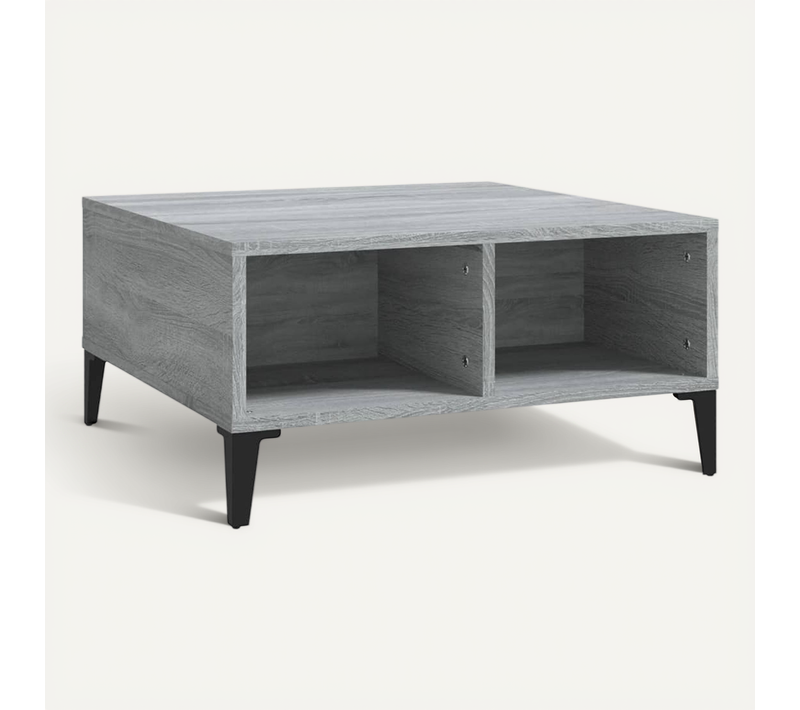 Table Basse Sonoma Gris 60x60x30 Cm Bois Contreplaqué