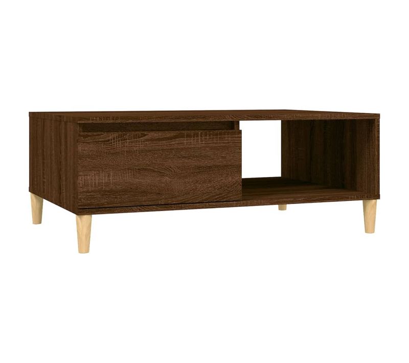 Table Basse Chêne Marron 90x60x35 Cm Bois Contreplaqué