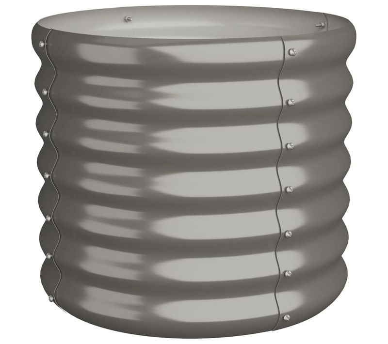 Jardinière De Jardin Acier Galvanisé 40x40x36 Cm Gris