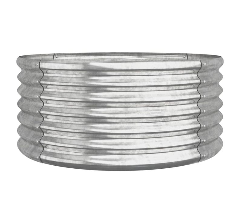 Jardinière De Jardin Acier Galvanisé 80x80x36 Cm Argenté