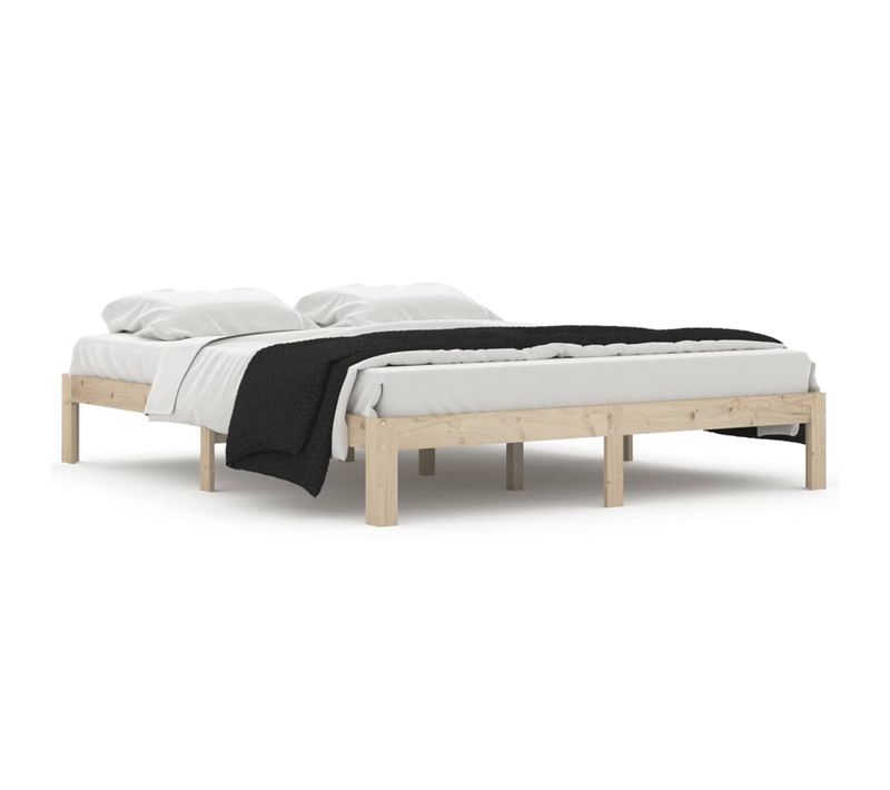 Cadre De Lit Sans Matelas Bois Massif De Pin 160x200 Cm