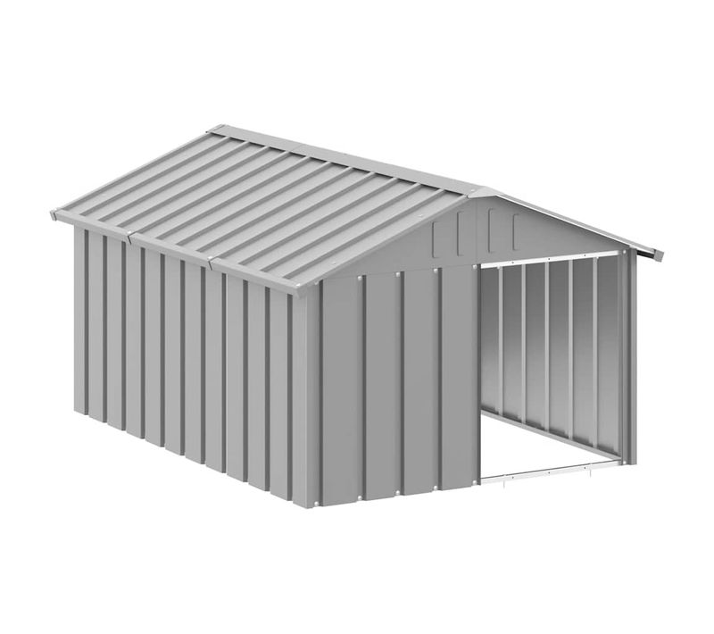 Maison Pour Chien Acier Galvanisé Résistante Aux Intempéries Chenil 116,5x153x81,5 Cm