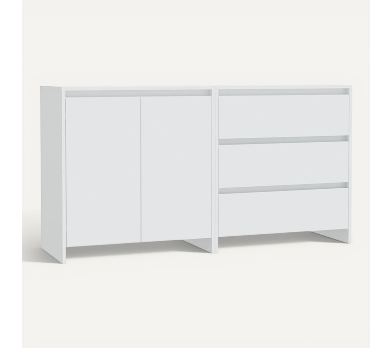 Buffets 2 Pièces Blanc Bois Contreplaqué