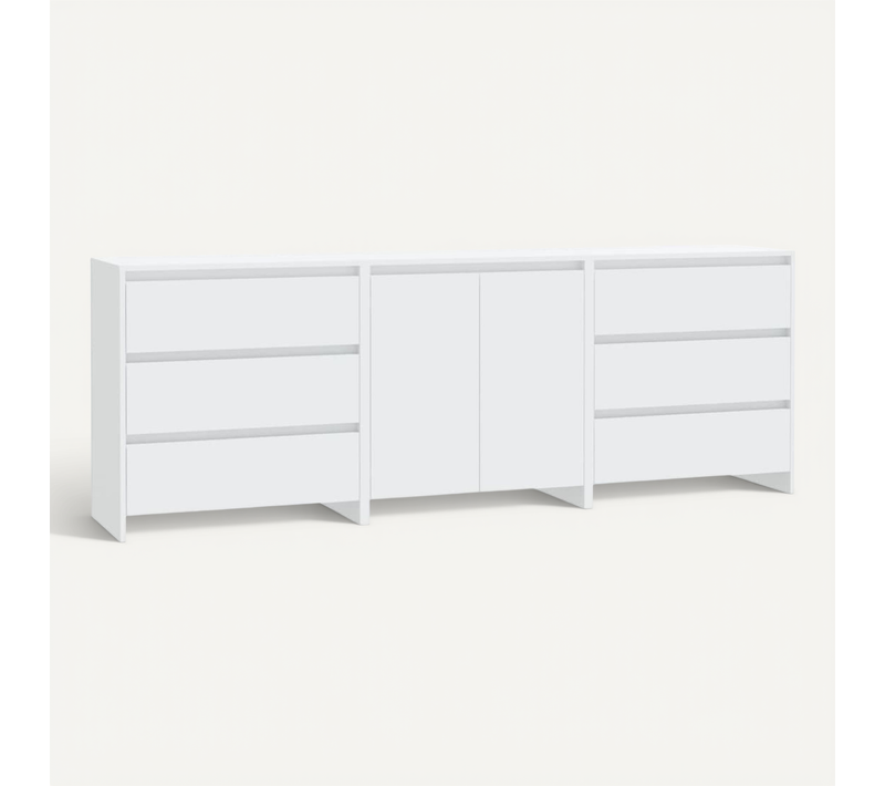 Buffets 3 Pièces Blanc Bois Contreplaqué