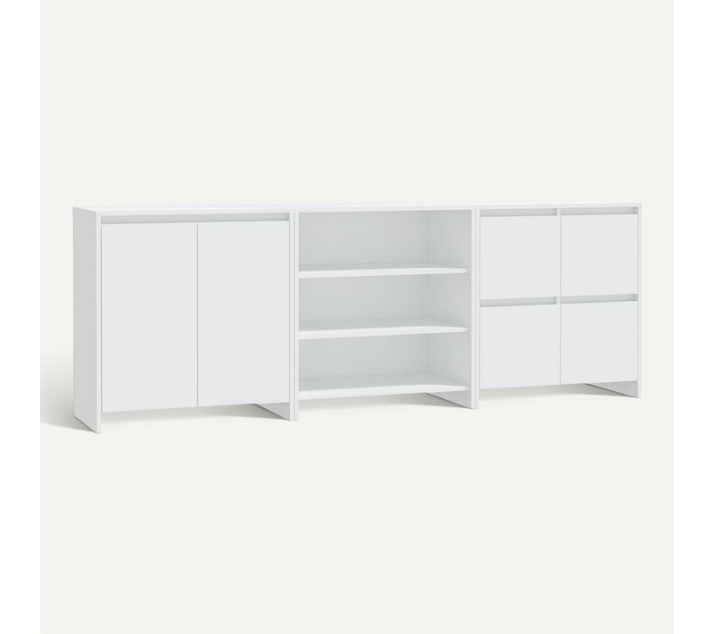 Buffets 3 Pièces Blanc Bois Contreplaqué
