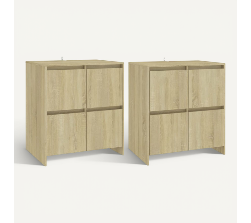 Buffets 2 Pièces Chêne Sonoma 70x41x75 Cm Bois Contreplaqué