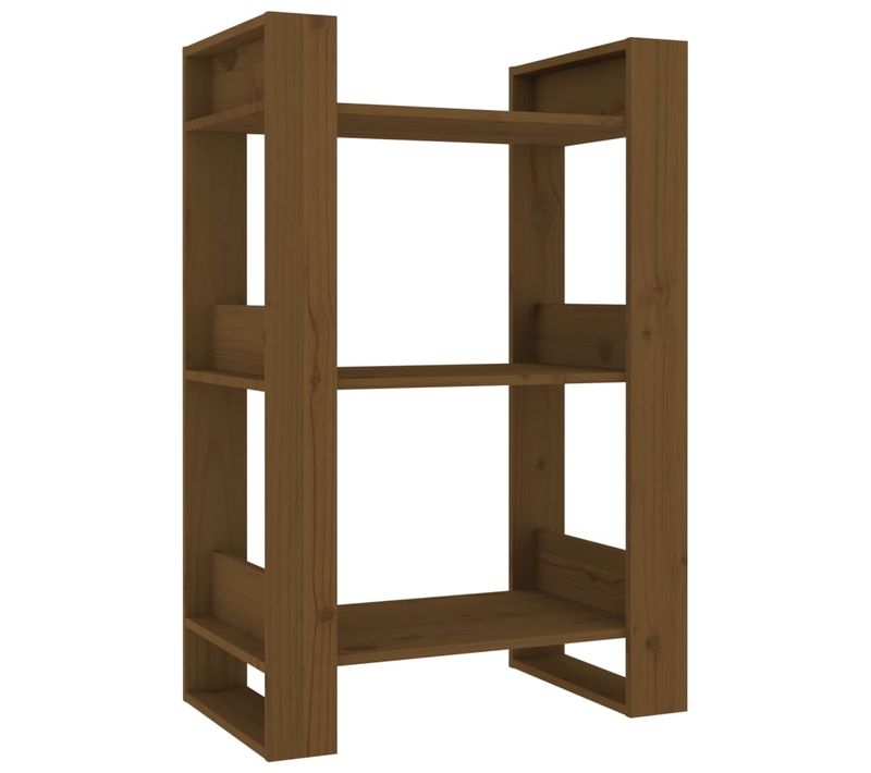 Bibliothèque/cloison Marron Miel 60x35x91 Cm Bois Massif