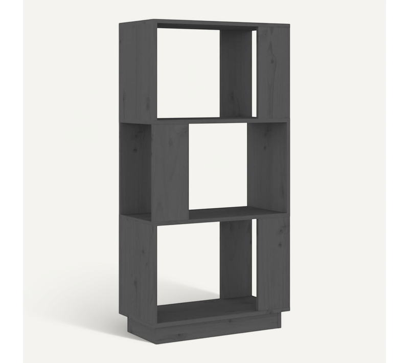 Bibliothèque/séparateur De Pièce Gris 51x25x101 Cm Pin Massif