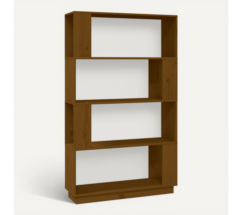 Bibliothèque/cloison Marron Miel 80x25x132 Cm Bois Massif