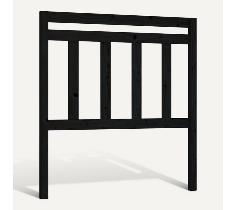 Tête De Lit Noir 81x4x100 Cm Bois Massif De Pin