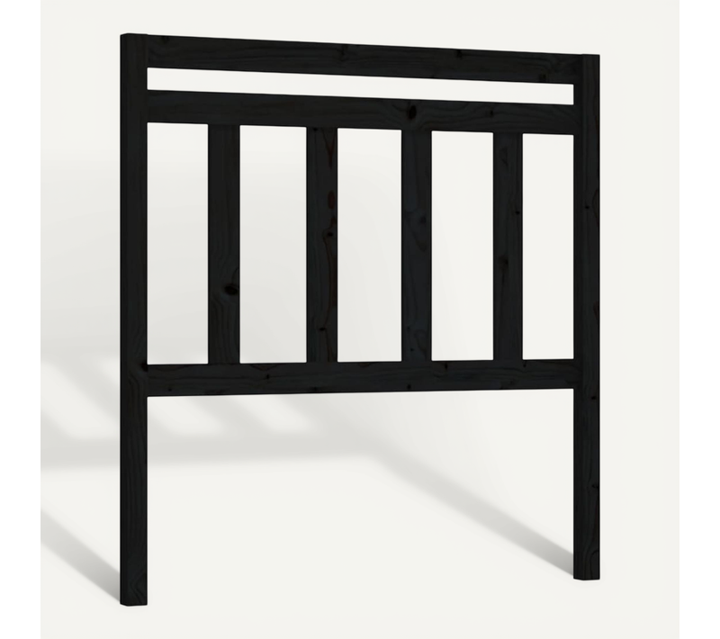 Tête De Lit Noir 96x4x100 Cm Bois Massif De Pin