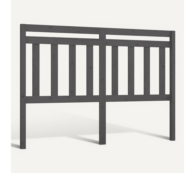 Tête De Lit Gris 126x4x100 Cm Bois Massif De Pin