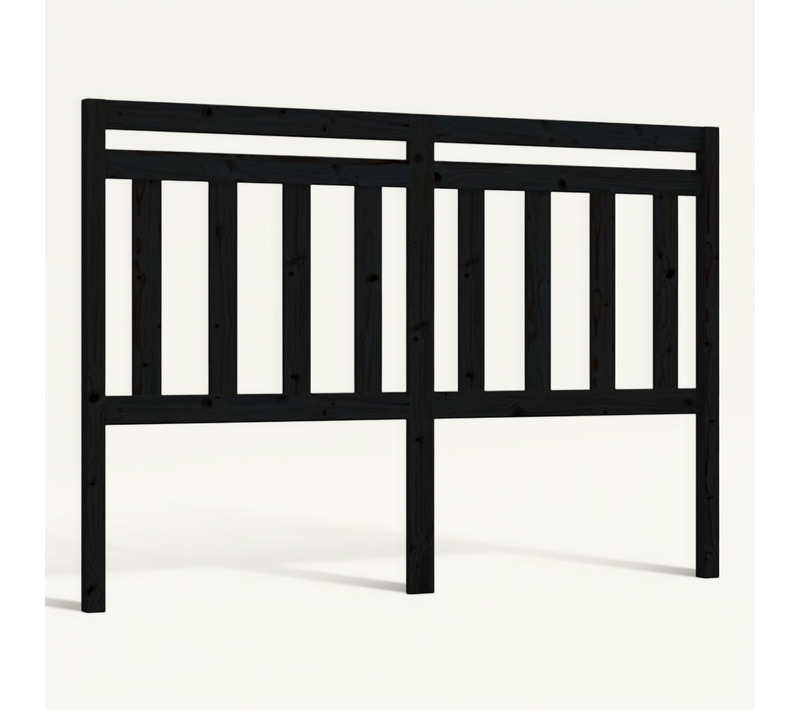 Tête De Lit Noir 166x4x100 Cm Bois Massif De Pin