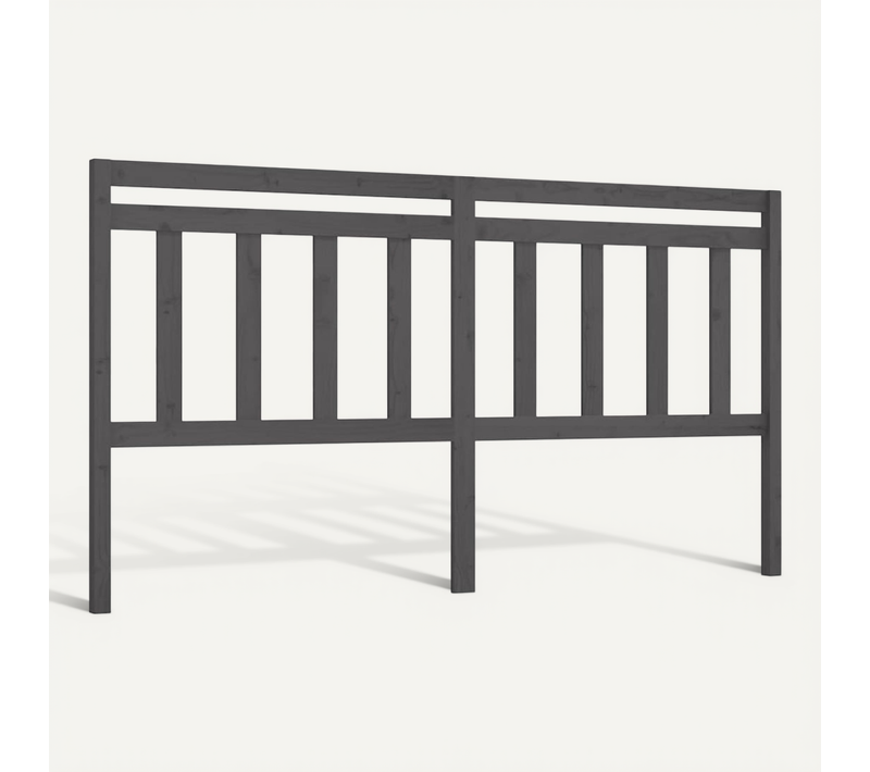 Tête De Lit Gris 186x4x100 Cm Bois Massif De Pin