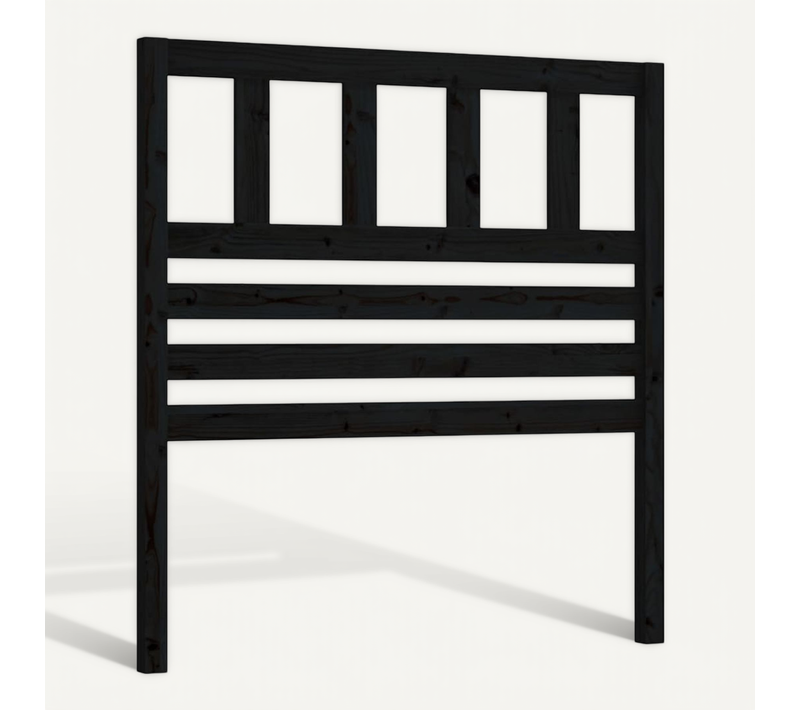 Tête De Lit Noir 81x4x100 Cm Bois Massif De Pin