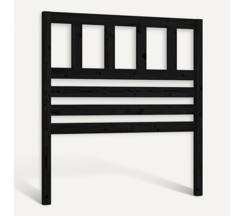 Tête De Lit Noir 96x4x100 Cm Bois Massif De Pin