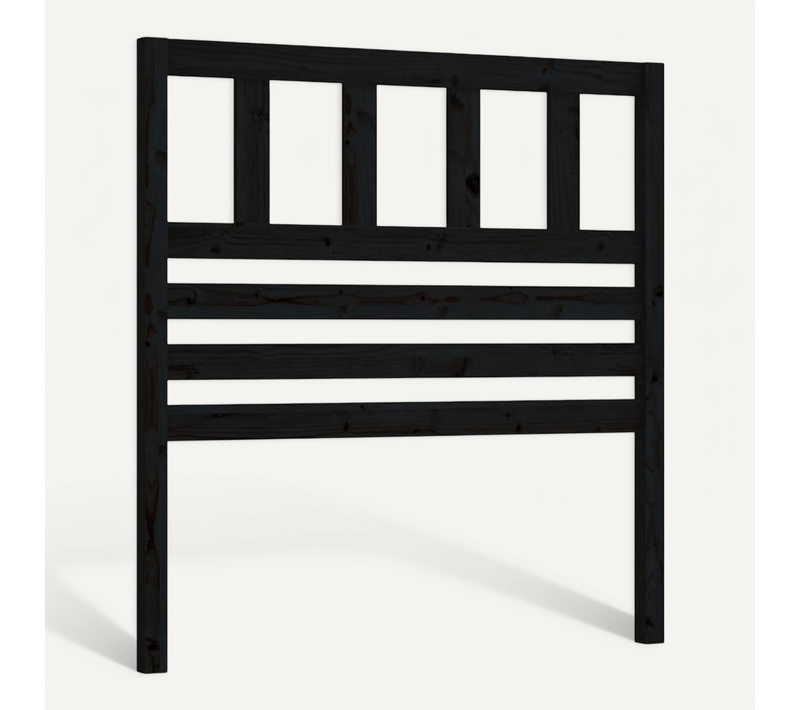 Tête De Lit Noir 106x4x100 Cm Bois Massif De Pin