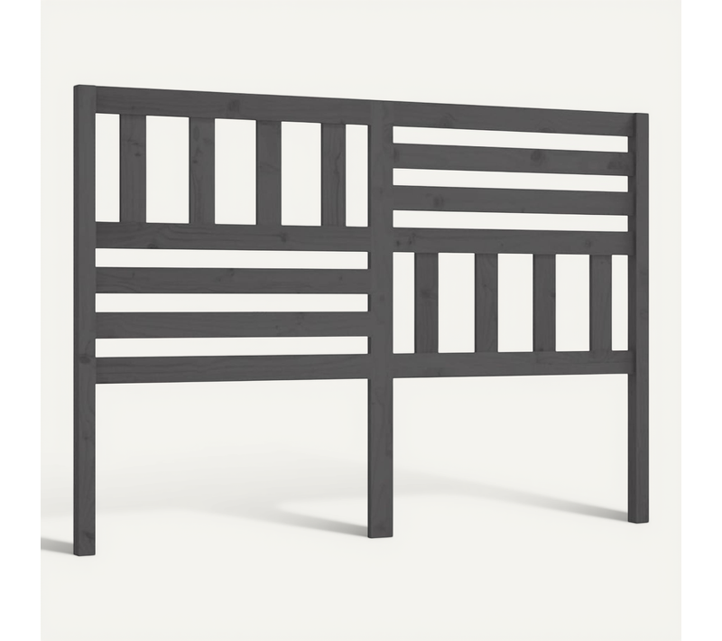 Tête De Lit Gris 126x4x100 Cm Bois Massif De Pin