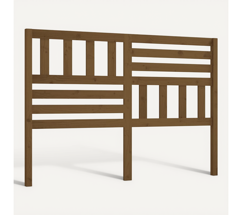 Tête De Lit Marron Miel 126x4x100 Cm Bois Massif De Pin
