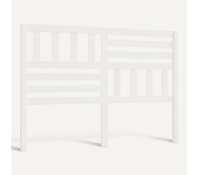 Tête De Lit Blanc 146x4x100 Cm Bois Massif De Pin