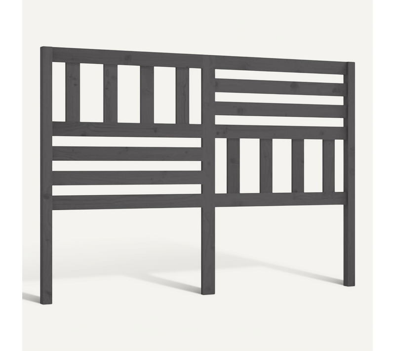 Tête De Lit Gris 156x4x100 Cm Bois Massif De Pin