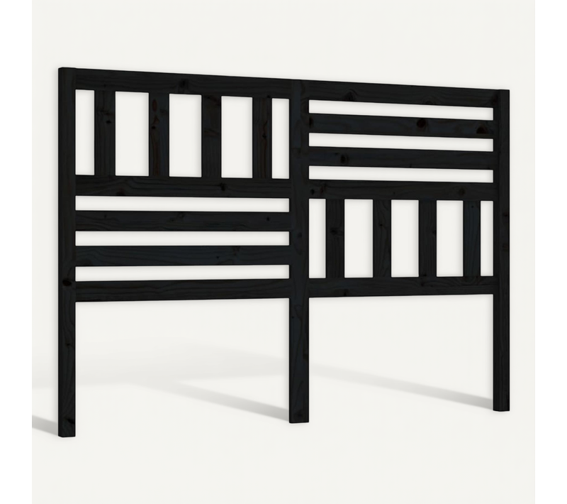 Tête De Lit Noir 166x4x100 Cm Bois Massif De Pin