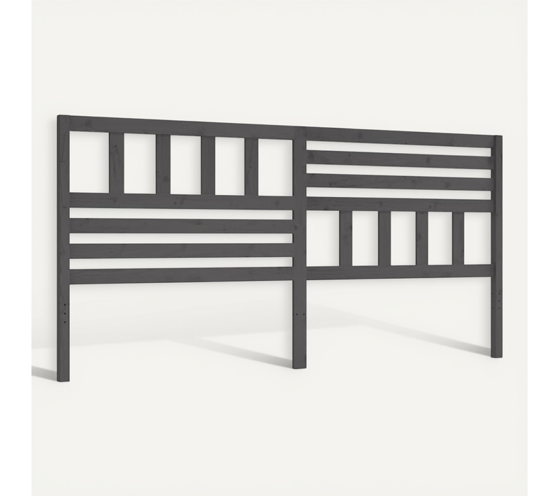 Tête De Lit Gris 206x4x100 Cm Bois Massif De Pin