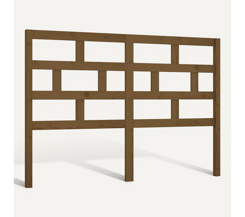 Tête De Lit Marron Miel 146x4x100 Cm Bois Massif De Pin