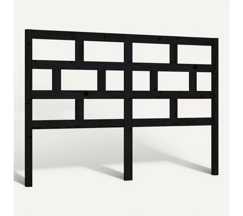 Tête De Lit Noir 156x4x100 Cm Bois Massif De Pin
