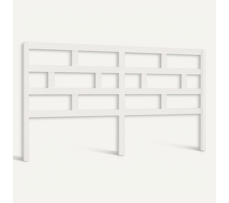 Tête De Lit Blanc 206x4x100 Cm Bois Massif De Pin