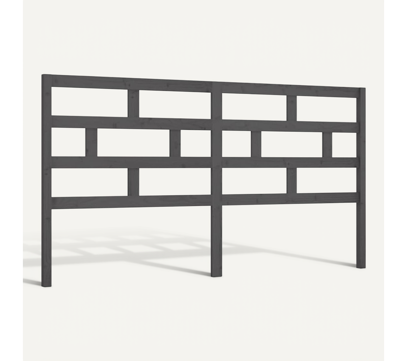 Tête De Lit Gris 206x4x100 Cm Bois Massif De Pin