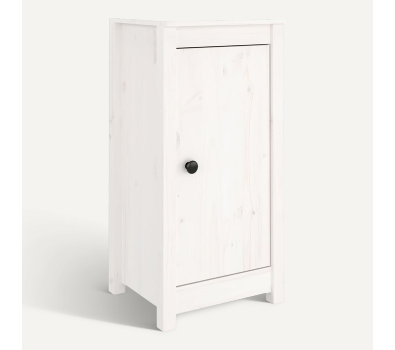 Buffets 2 Pièces Blanc 39x35x80 Cm Bois Massif De Pin