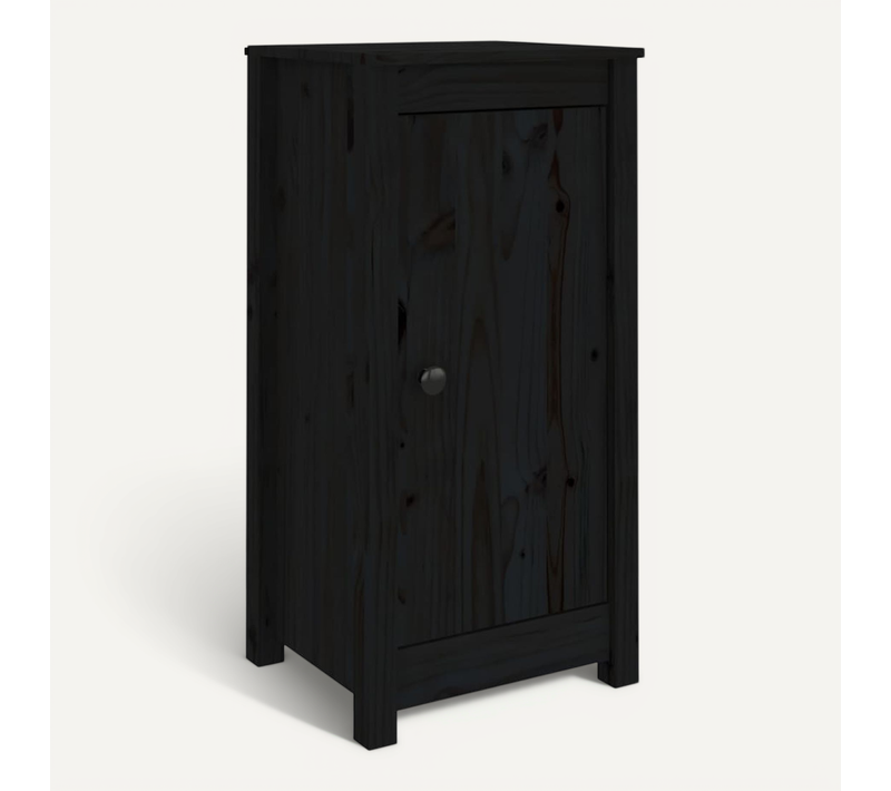 Buffets 2 Pièces Noir 39x35x80 Cm Bois Massif De Pin