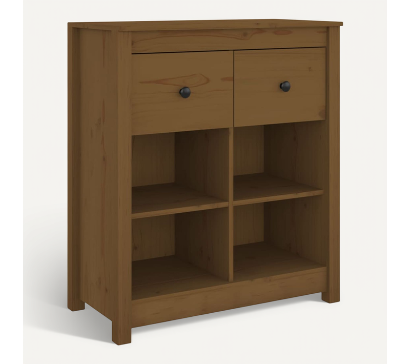 Buffet Marron Miel 70x35x80 Cm Bois Massif De Pin
