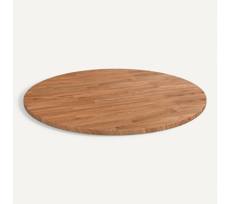 Dessus De Table Rond Marron Clair D.70x1,5 Cm Bois Chêne Traité