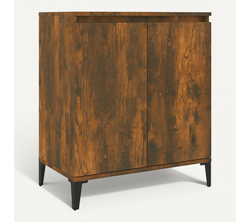 Buffet Chêne Fumé 60x35x70 Cm Bois Contreplaqué
