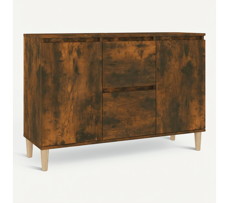 Buffet Chêne Fumé 101x35x70 Cm Bois Contreplaqué