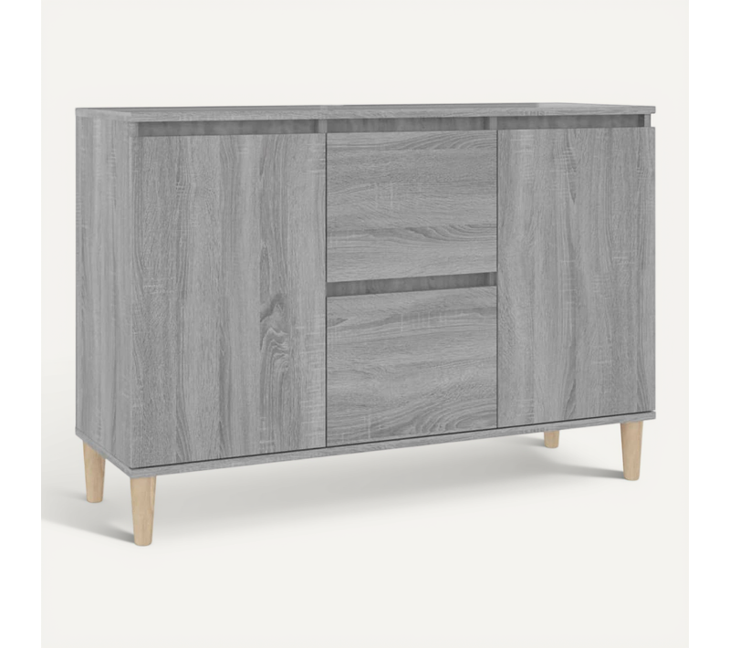 Vidaxl Buffet Avec Tiroirs Sonoma Gris 103,5x35x70cm Bois Contreplaqué Armoire Latérale De Rangement