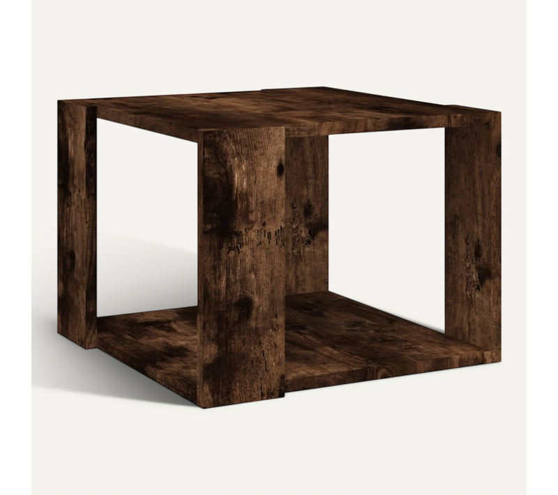 Table Basse Chêne Fumé 40x40x30 Cm Bois Contreplaqué