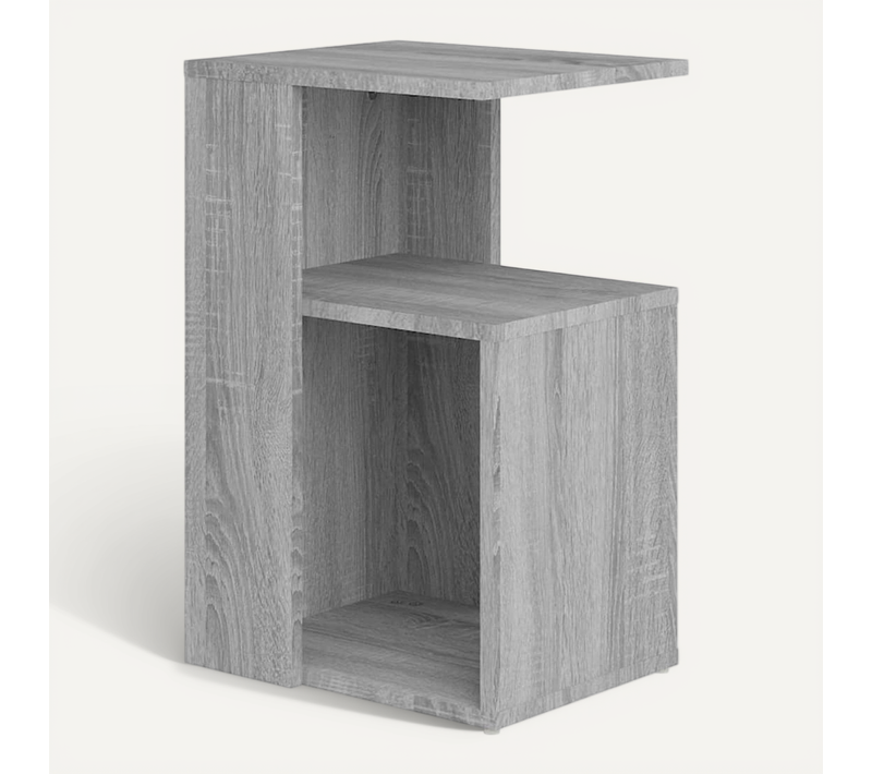 Table D'appoint Forme G Pour Salon Chambre Gris Sonoma 36x30x56 Cm Bois Composé