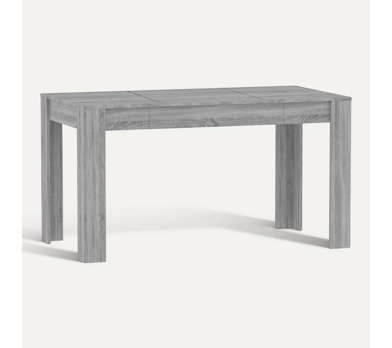 Table À Dîner Sonoma Gris 140x74,5x76 Cm Bois Contreplaqué