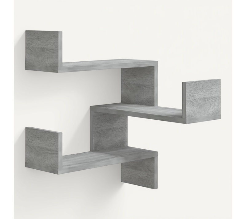 Étagère D'angle Murale Sonoma Gris 40x40x50cm Bois Contreplaqué