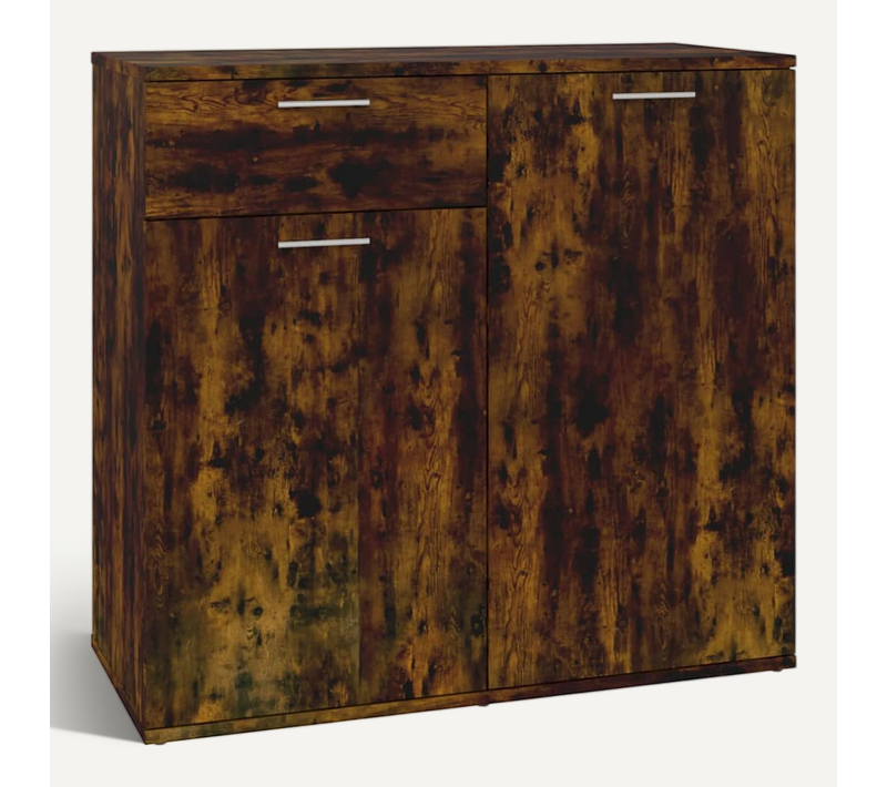Buffet Chêne Fumé 80x36x75 Cm Bois Contreplaqué