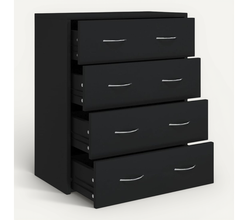 Buffet Avec 4 Tiroirs 60x30,5x71 Cm Noir